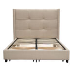 Sand Fabric Beverly Platform Bed w/ Footboard Storage By Diamond Sofa - Image 7
