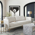 Light Cream Lane Curveback Sofa By Diamond Sofa