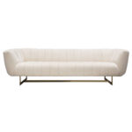 Brushed gold Cream Fabric Venus Sofa By Diamond Sofa - Image 2
