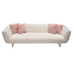 Brushed gold Cream Fabric Venus Sofa By Diamond Sofa - Image 3