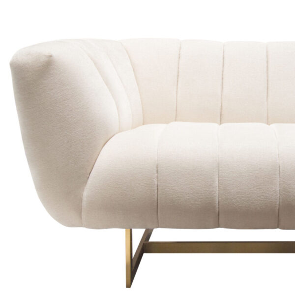 Brushed gold Cream Fabric Venus Sofa By Diamond Sofa - Image 4