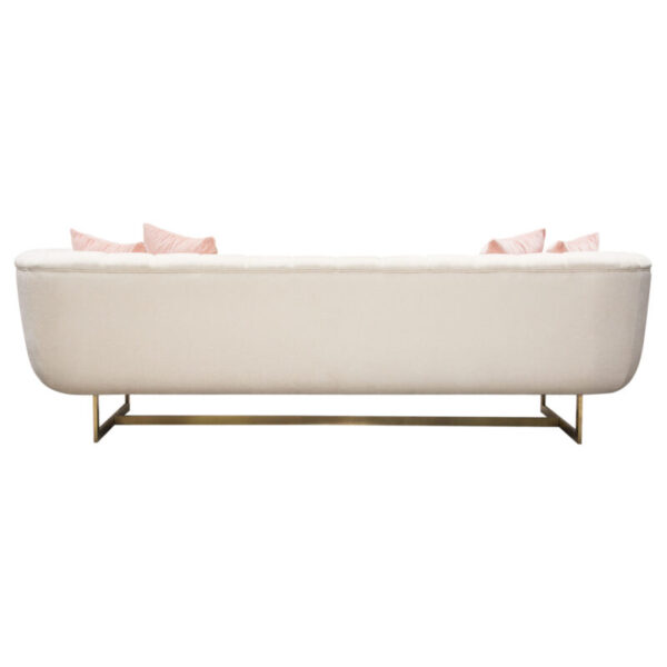 Brushed gold Cream Fabric Venus Sofa By Diamond Sofa - Image 5