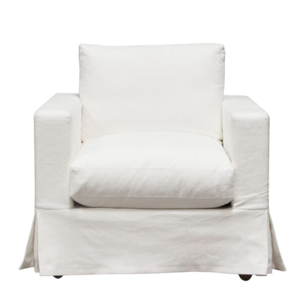 White Linen Savannah Chair By Diamond Sofa - Image 2