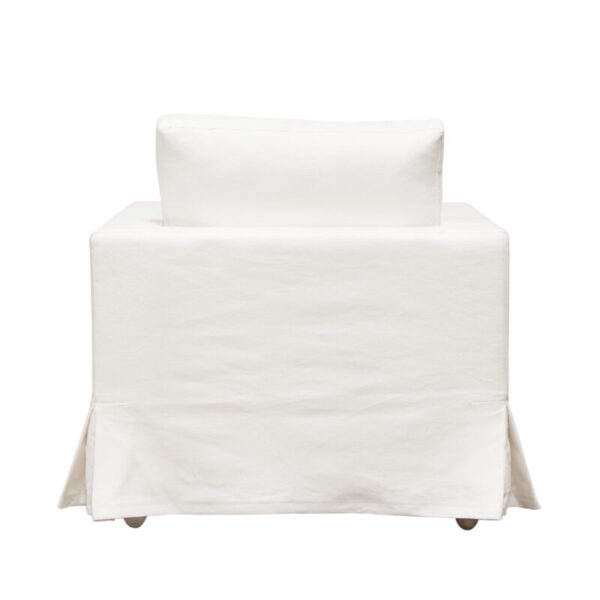 White Linen Savannah Chair By Diamond Sofa - Image 4