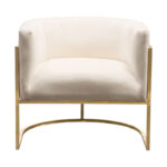 Gold Cream Velvet Pandora Chair By Diamond Sofa