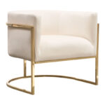 Gold Cream Velvet Pandora Chair By Diamond Sofa - Image 2
