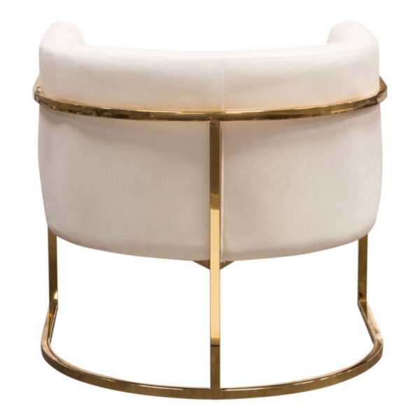 Gold Cream Velvet Pandora Chair By Diamond Sofa - Image 4