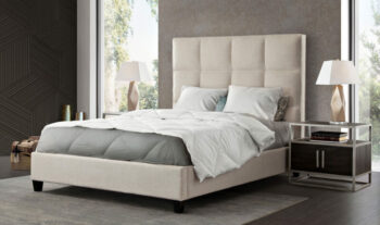 Sand Fabric Devon Low Profile Bed By Diamond Sofa |
