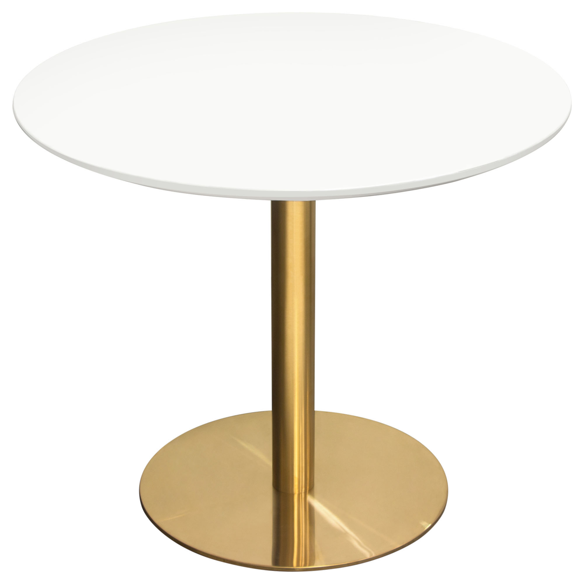 White Top Brushed Gold Stella Dining Table By Diamond Sofa | Mobilia Cleopatra 3 White Top Brushed Gold Stella Dining Table By Diamond Sofa - Image 1