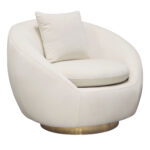 Light Cream Celine Swivel Chair By Diamond Sofa - Image 3