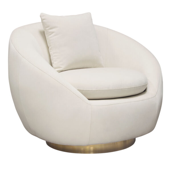 Light Cream Celine Swivel Chair By Diamond Sofa - Image 3