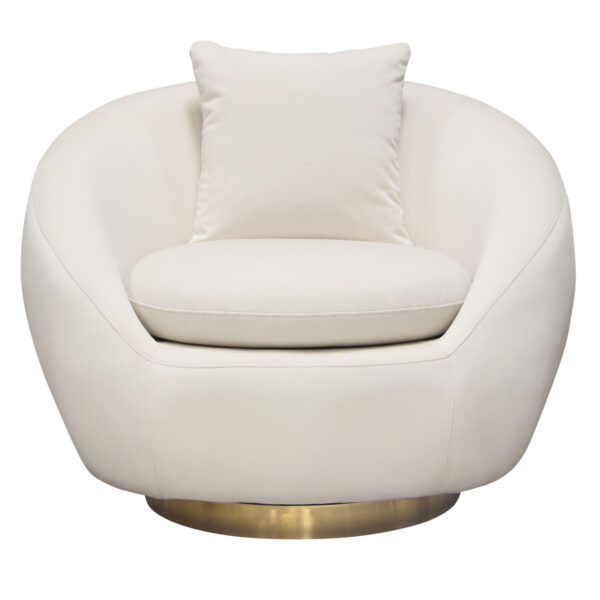 Light Cream Celine Swivel Chair By Diamond Sofa - Image 2