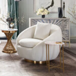 Light Cream Celine Swivel Chair By Diamond Sofa