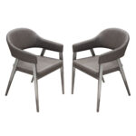 Gray Brushed Stainless Steel Adele Dining Chair Set of 2 By Diamond Sofa - Image 2