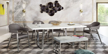 Gray Brushed Stainless Steel Adele Dining Chair Set of 2 By Diamond Sofa
