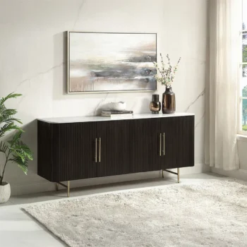 Clayten Espreeso Server with White Marble Top