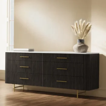 Clayten Espresso Dresser with Marble Top By ACME