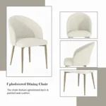 Cora White Fabric Side Chair Set of 2 By ACME - Image 4