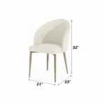 Cora White Fabric Side Chair Set of 2 By ACME - Image 5