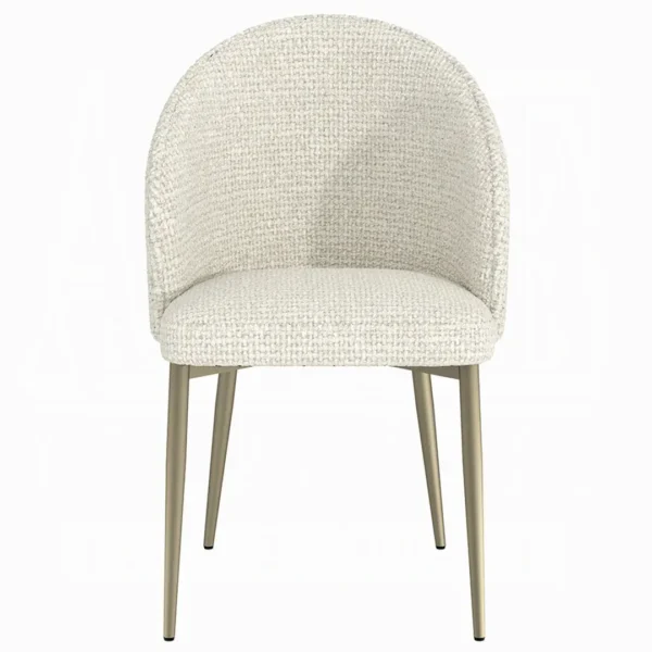 Cora White Fabric Side Chair Set of 2 By ACME - Image 2