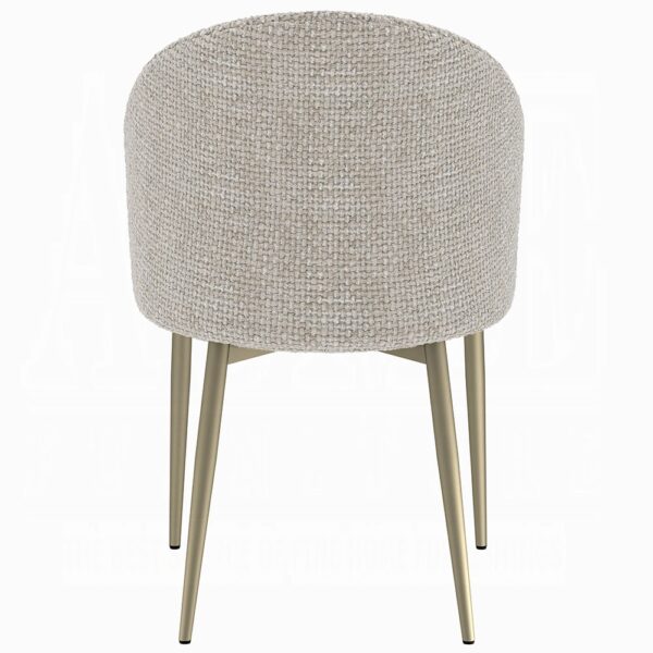 Cora Champange Fabric Side Chair Backview