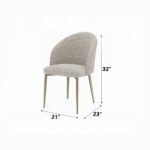 Cora Champange Fabric Side Chair Dimensions