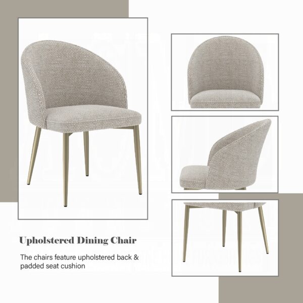 Cora Champange Fabric Side Chair Details