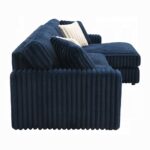 Breton Blue Corduroy Sectional Sofa w/4 Pillows LV04400 By ACME - Image 3
