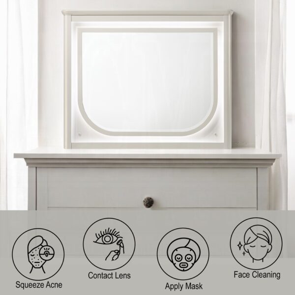 Laveda Pearl White Mirror Features