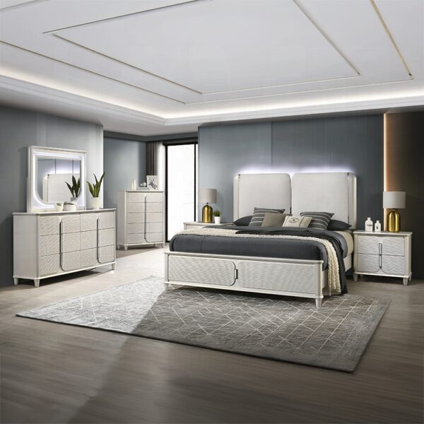 Laveda Pearl White Bedroom Set
