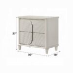 Laveda Pearl White Nightstand Dimensions