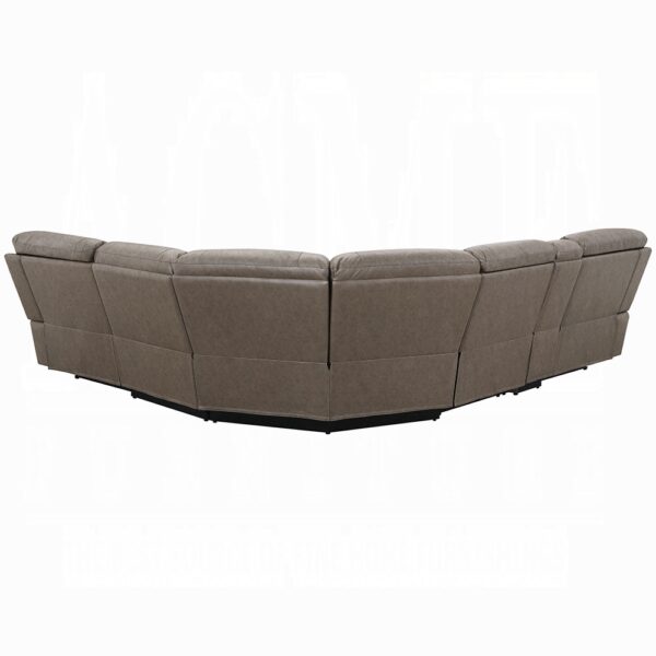 Kantu Brown Leather Motion Sectional Sofa Backview