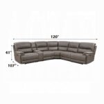 Kantu Brown Leather Motion Sectional Sofa Dimensions