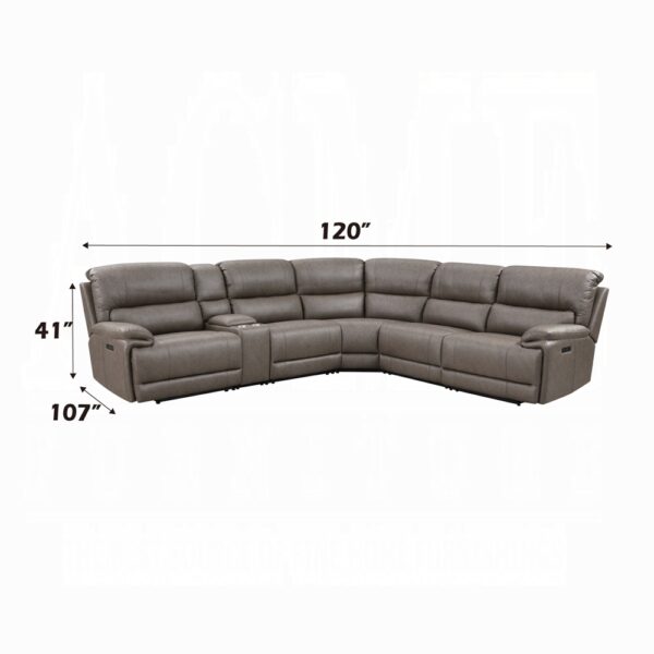 Kantu Brown Leather Motion Sectional Sofa Dimensions