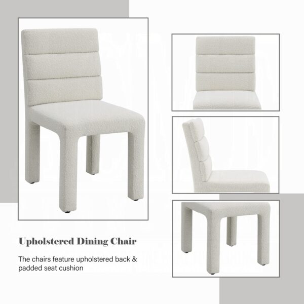 Hettie Beige Boucle Side Chair Details