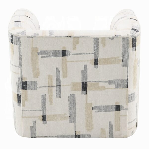 Darya Beige Fabric Swivel Chair Backview