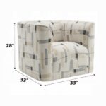 Darya Beige Fabric Swivel Chair Dimensions