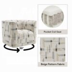 Darya Beige Fabric Swivel Chair Details