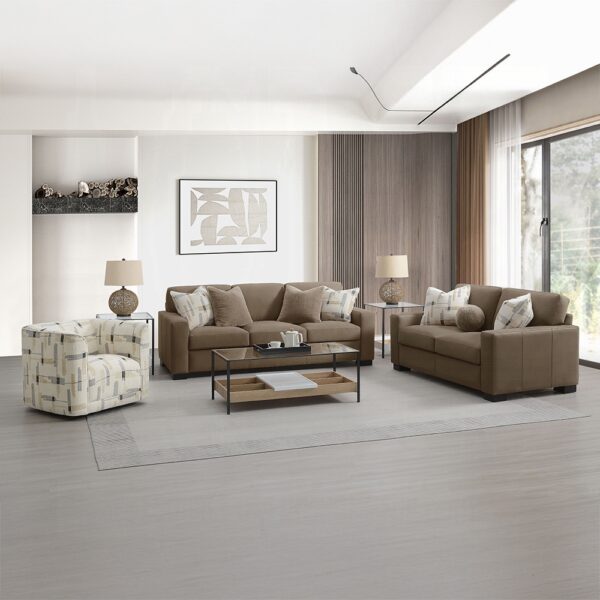Darya Brown Suede Fabric Sofa w/4 Pillows LV04530 By ACME - Image 7
