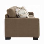 Darya Brown Suede Fabric Sofa with Pillows