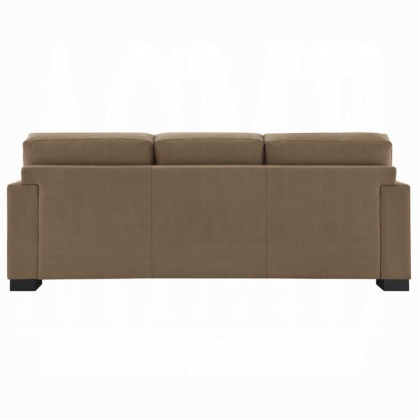 Darya Brown Suede Fabric Sofa Backview