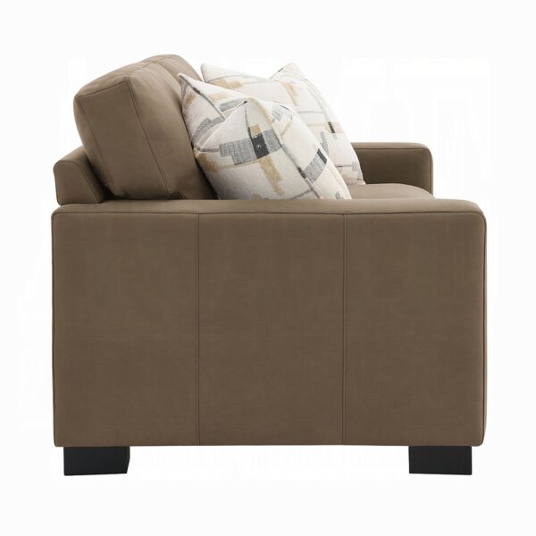 Darya Brown Suede Fabric Loveseat