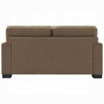 Darya Brown Suede Fabric Loveseat Backview