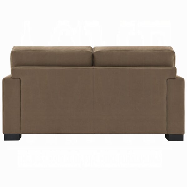 Darya Brown Suede Fabric Loveseat Backview