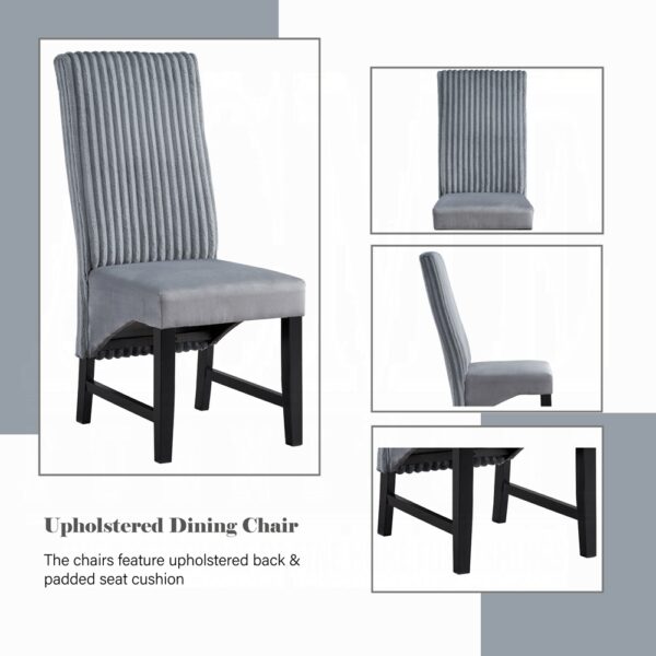 Kini Gray Corduroy Side Chair Details