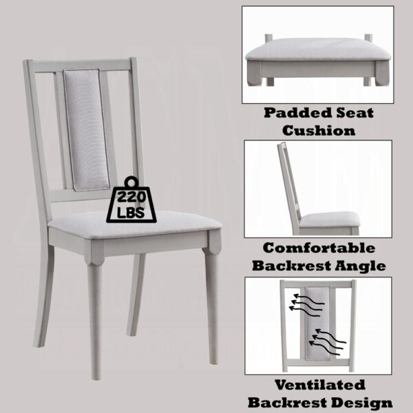 Marta Beige Linen Side Chair Details