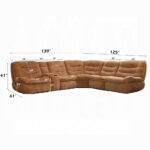 Emmy Power Motion Orange Chenille Sectional Sofa Dimensions