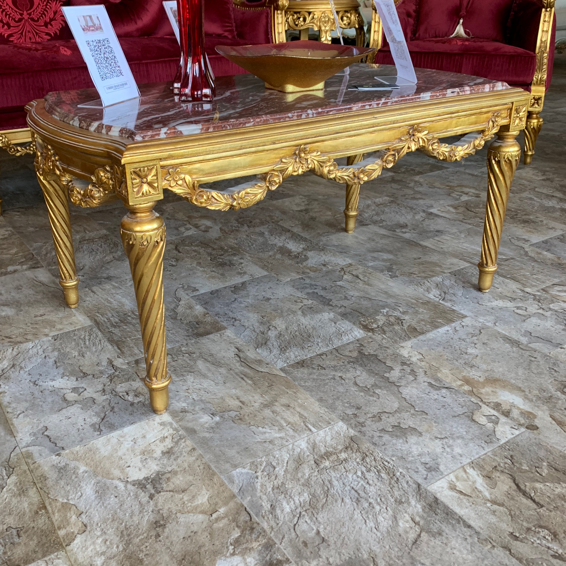 Handmade Red King Coffee Table | Mobilia Cleopatra 3 Handmade Red King Coffee Table - Image 1