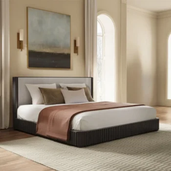Fabric & Espresso Bed