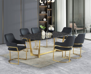 D2002 Gold Medal Frame 7PC Modern Dining Set By McFerran